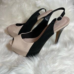 BCBG generation blush and black heels size 9